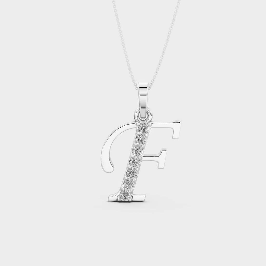 Letter F Gold Pendant Necklace - Arisbeth