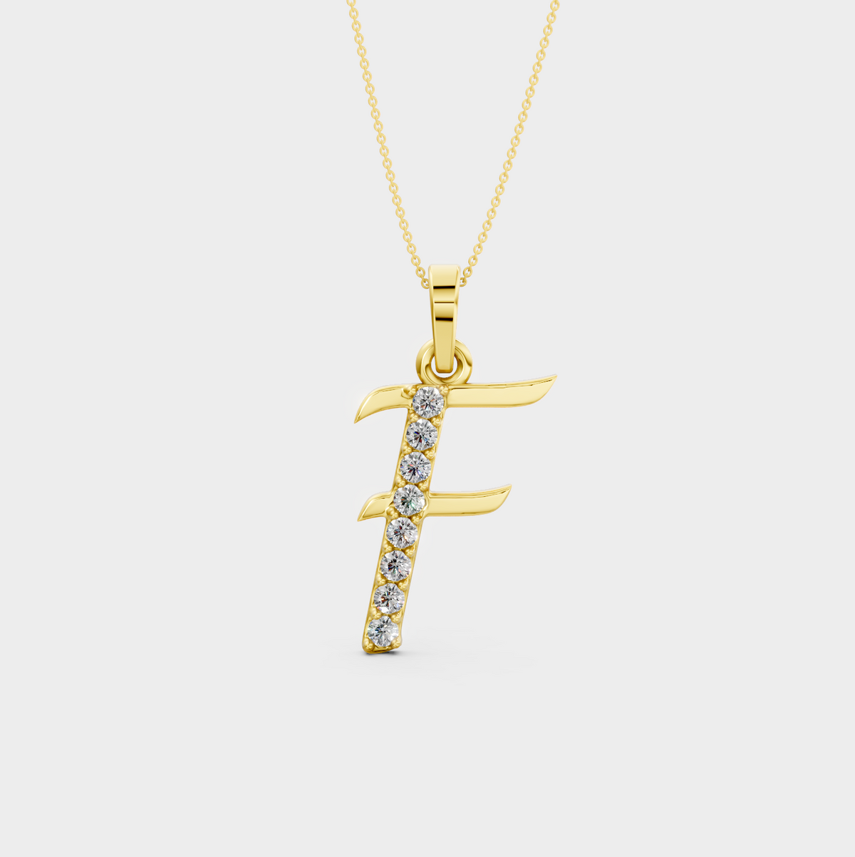 Initial F Pendant Necklace - Bailee