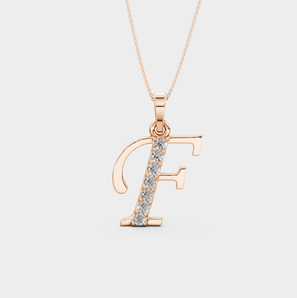 Letter F Gold Pendant Necklace - Arisbeth