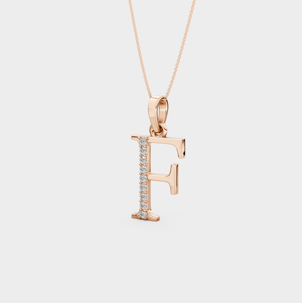Gold Letter F Necklace - Raina