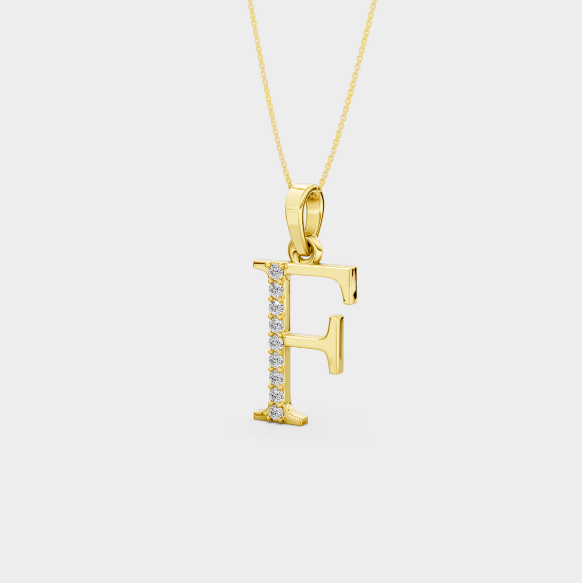 Gold Letter F Necklace - Raina