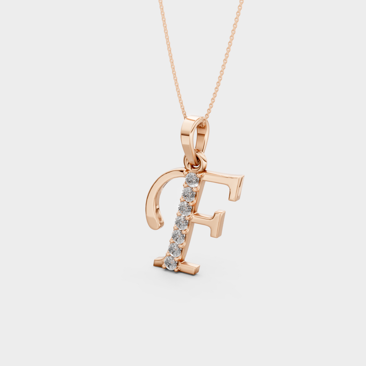 Letter F Gold Pendant Necklace - Arisbeth