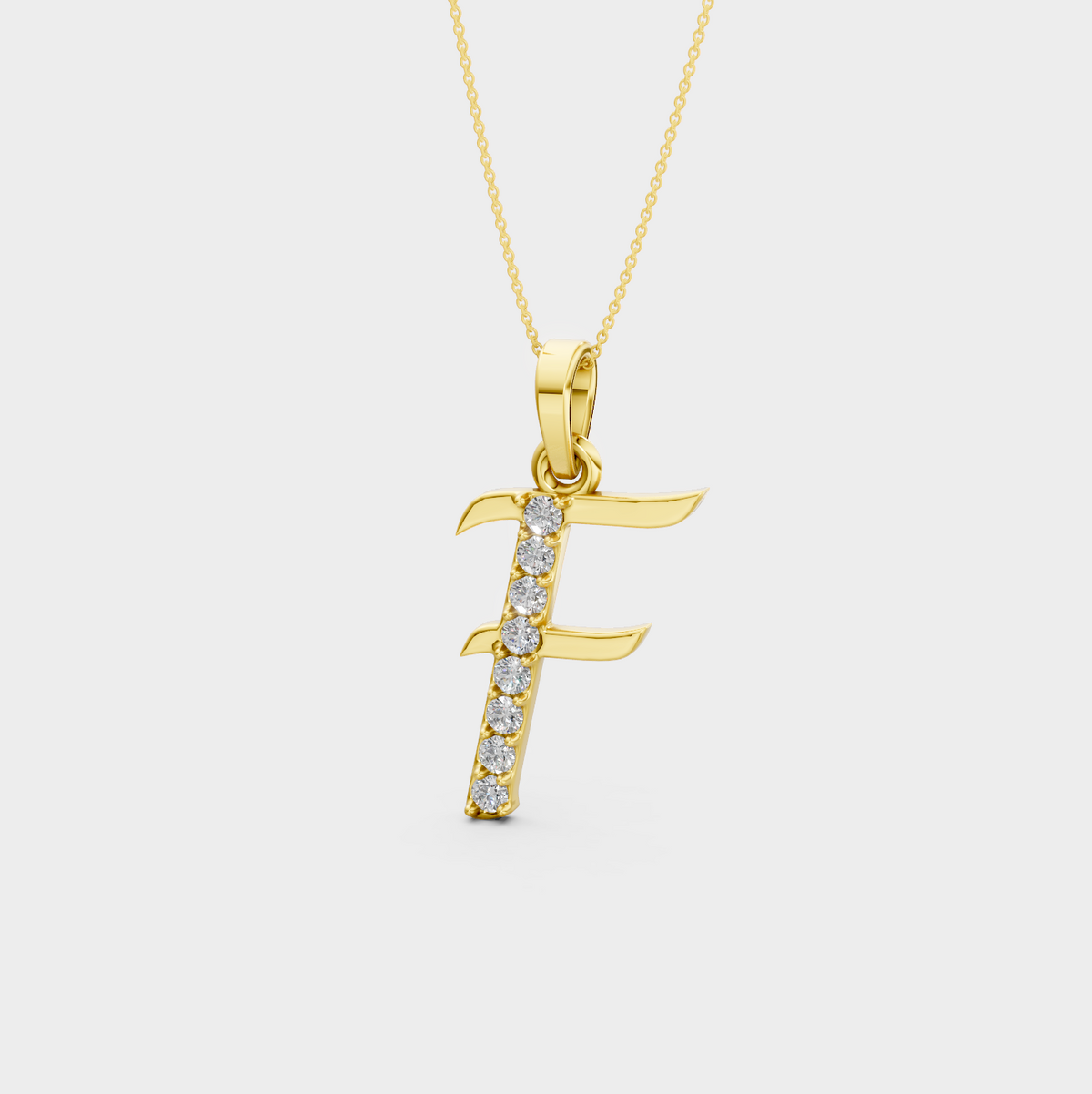Initial F Pendant Necklace - Bailee