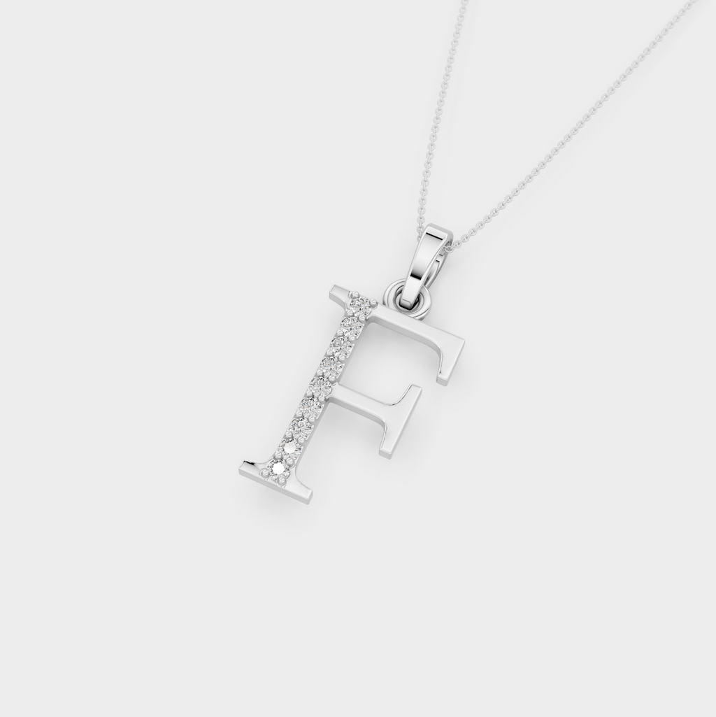 Gold Letter F Necklace - Raina