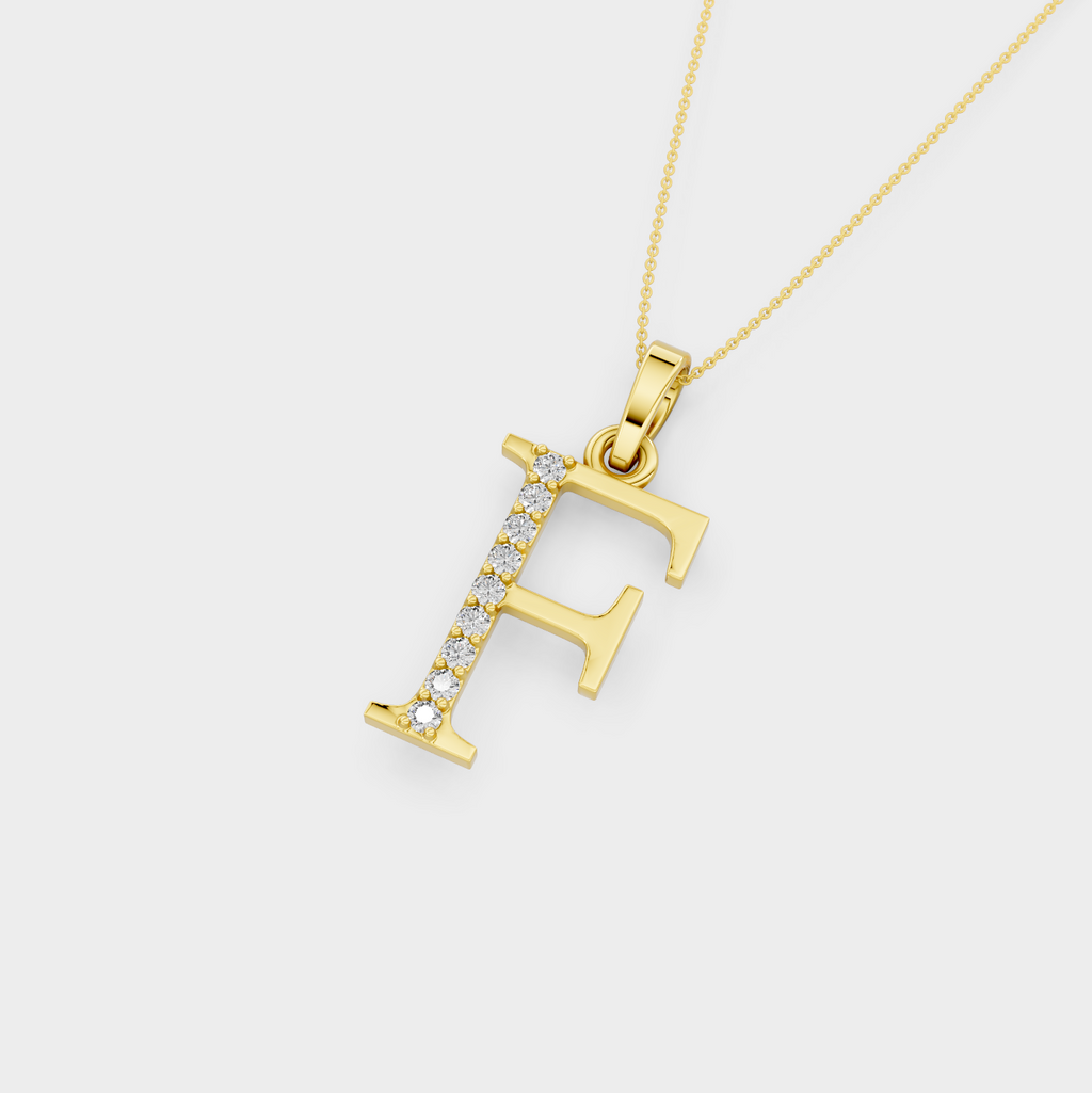 Gold Letter F Necklace - Raina