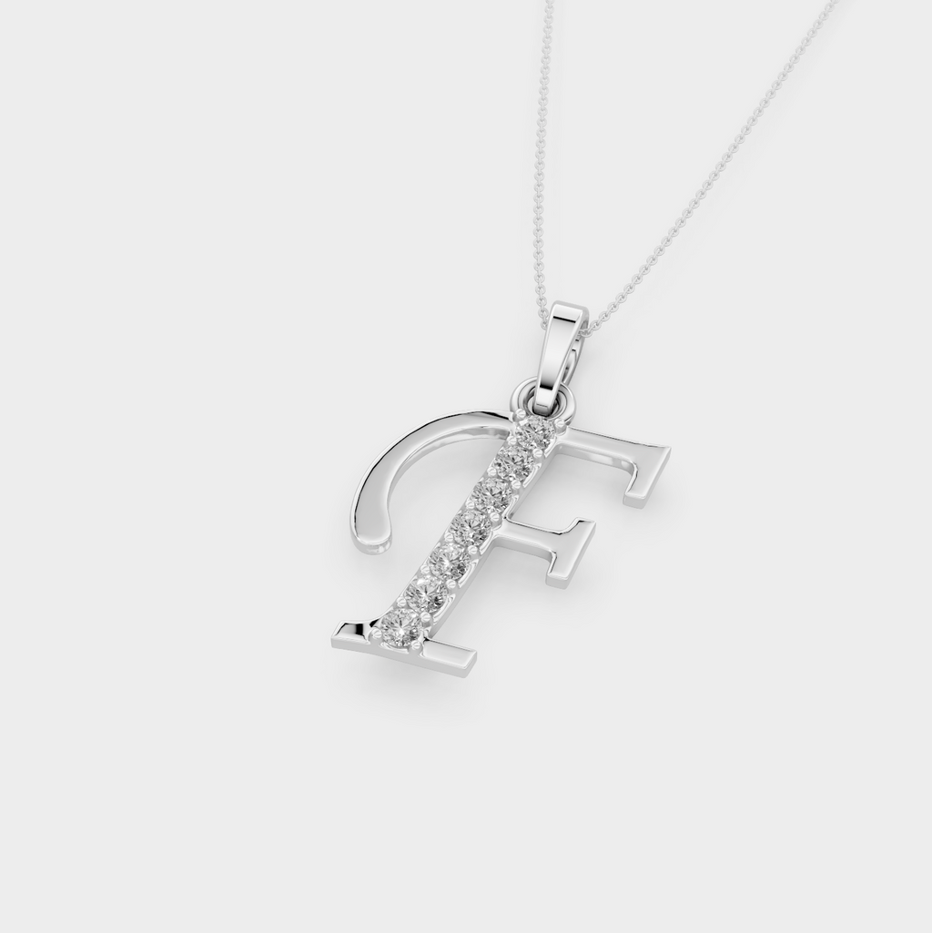 Letter F Gold Pendant Necklace - Arisbeth