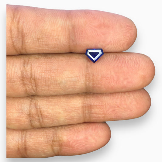 Fancy Shape Natural Blue Sapphire in 0.82 Carats with 7x5.5  mm Size For Sale