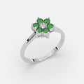 Fawziyya Emerald Ring 18k White Gold
