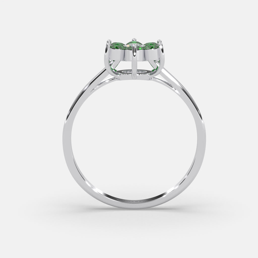 Fawziyya Emerald Ring 18k White Gold