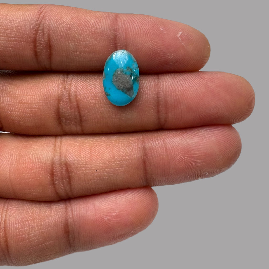 Feroza Stone 3.35 Carats 15.2 x 9.8 x 3.1 mm in Oval
