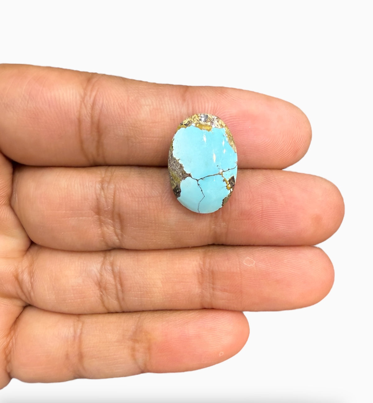 Feroza Stone Oval Cabochon 13.95 Carats 19x13.5 mm