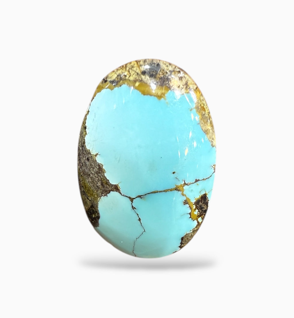 Feroza Stone Oval Cabochon 13.95 Carats 19x13.5 mm