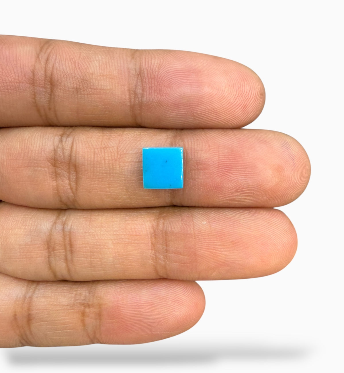 Feroza Stone Square Cut 2.27 Carats 8x8 mm DeepSkyBlue