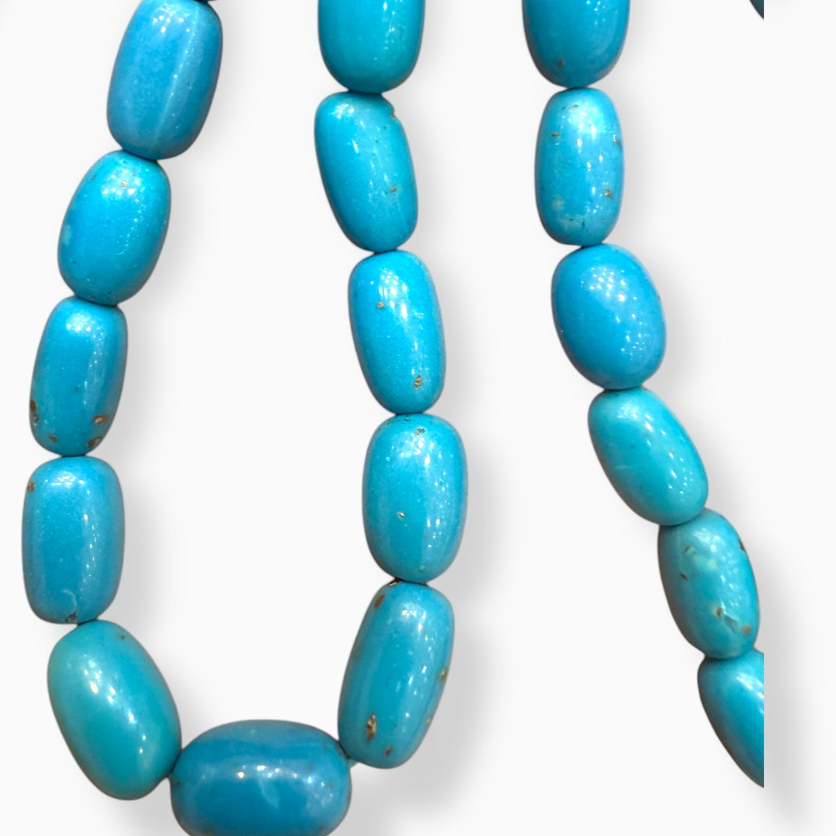 Feroza Stone Tasbeeh or Misbha Oval Beads 6-10 mm 86.28 Carats