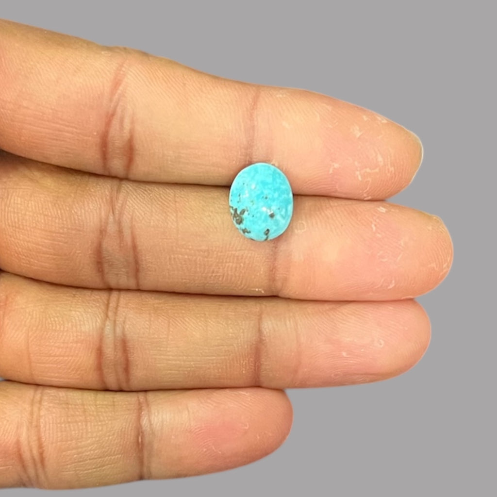 Firoza Stone 4.56 Carats 12 x 9.8 x 5 mm in Oval