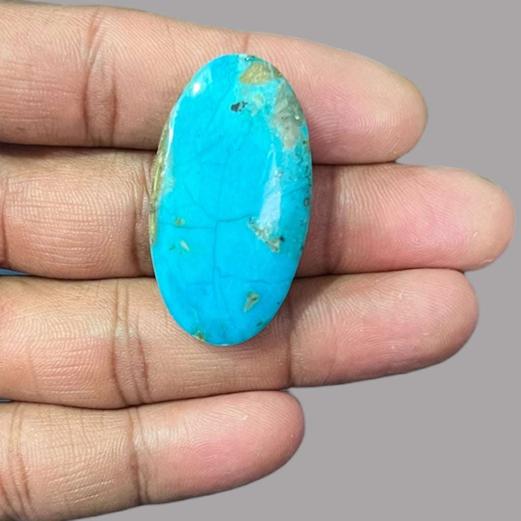 Firoza Stone 62.72 Carats 40.41 x 22.20 x 10.1 mm in Oval