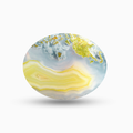 Natural Fortification Agate Stone in Oval Shape