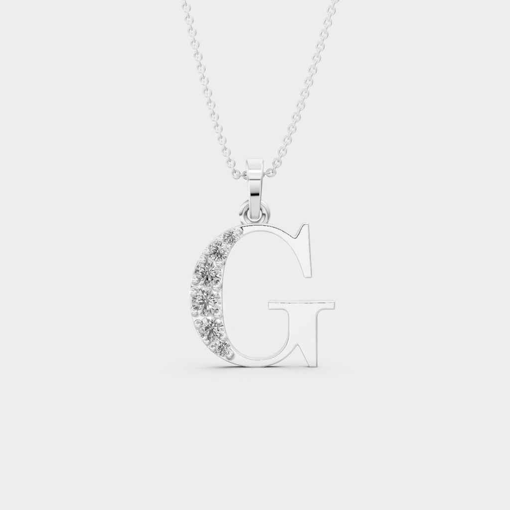 Silver G Letter Pendant – Gema’s Shiny Necklace