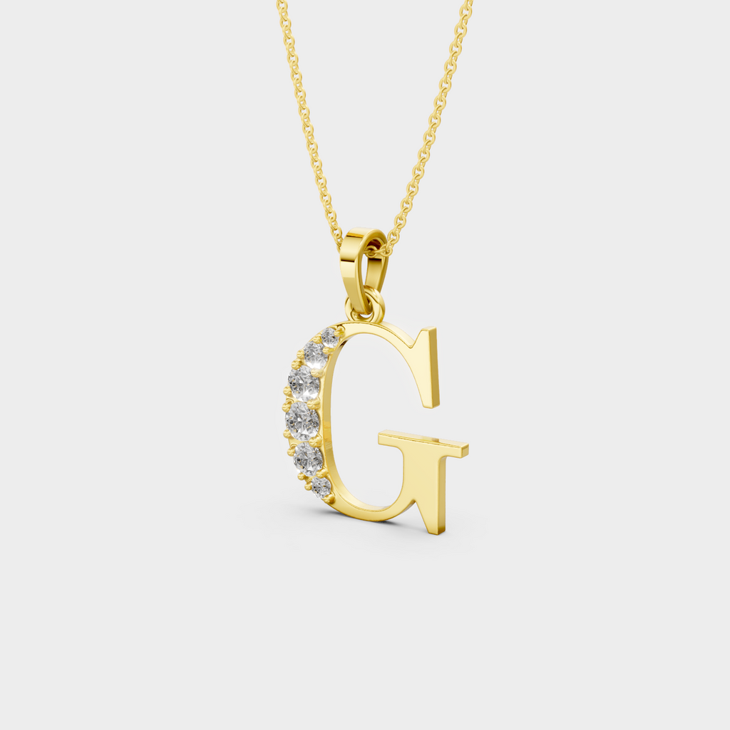Silver G Letter Pendant – Gema’s Shiny Necklace