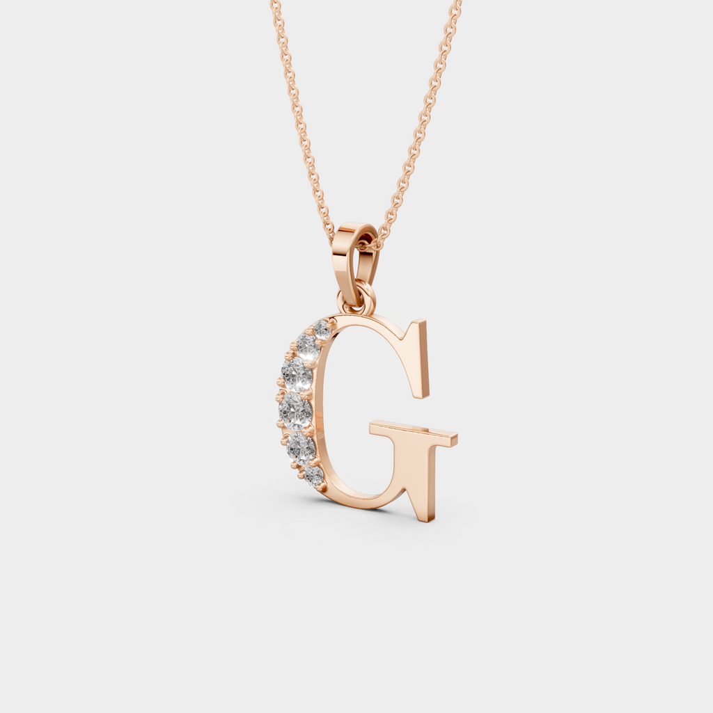 Silver G Letter Pendant – Gema’s Shiny Necklace