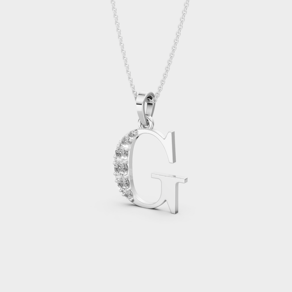 Silver G Letter Pendant – Gema’s Shiny Necklace