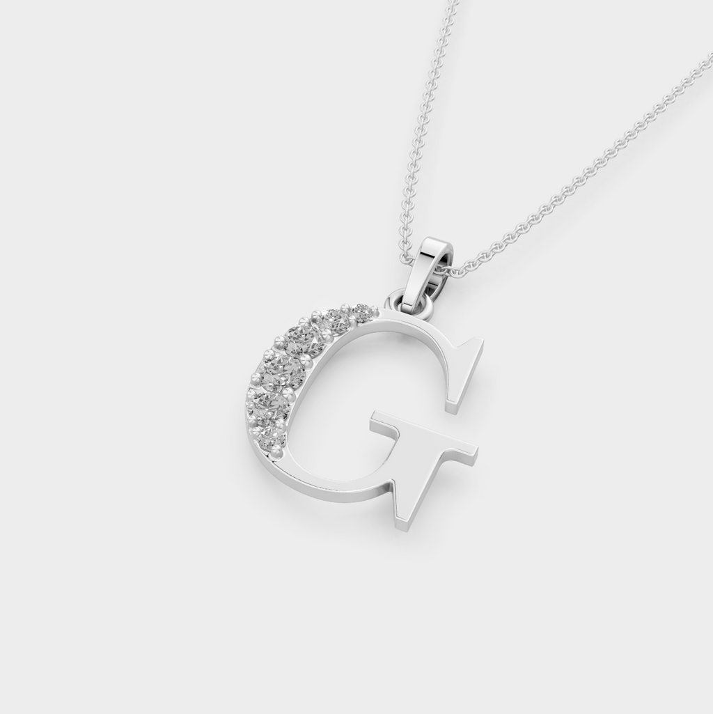 Silver G Letter Pendant – Gema’s Shiny Necklace