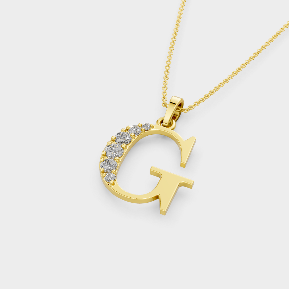 Silver G Letter Pendant – Gema’s Shiny Necklace