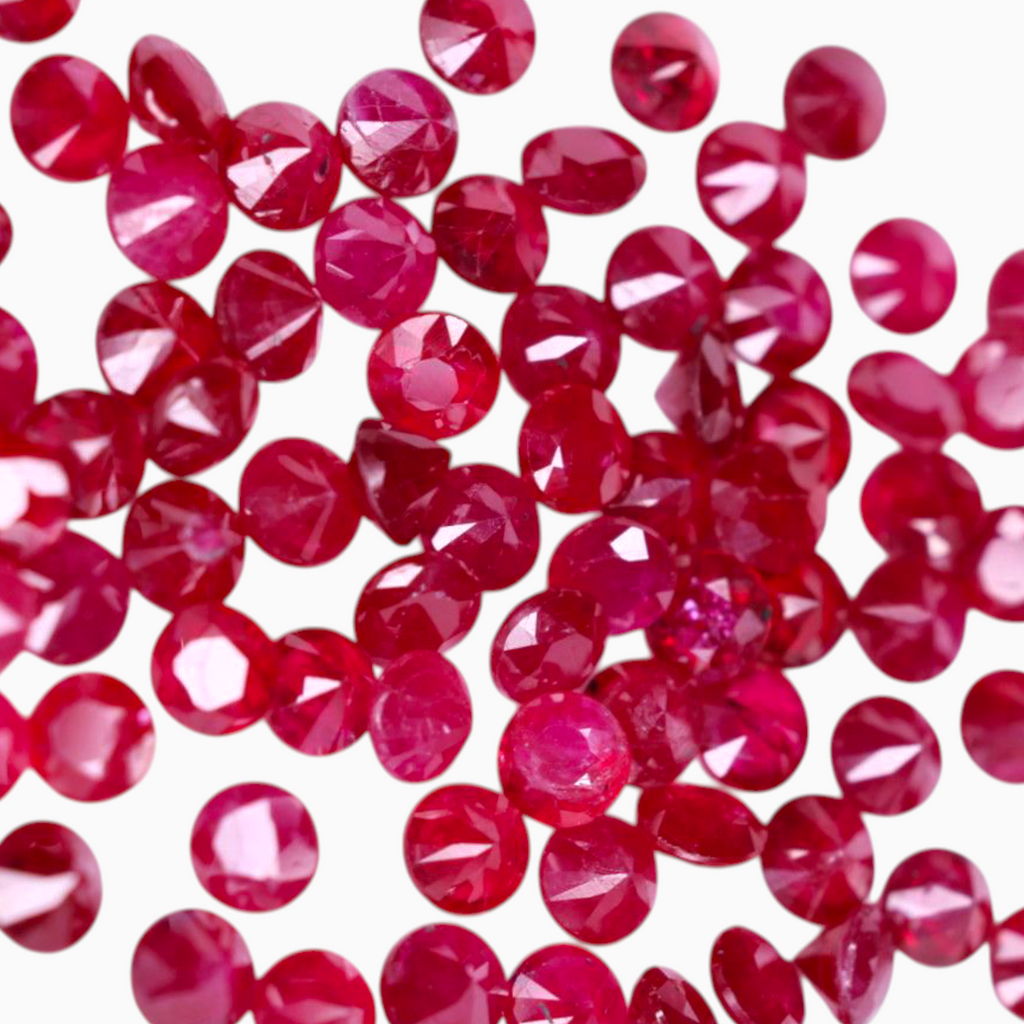 Genuine Rubies For Sale In Round Shape 9.72 Carats Size 2.8 to 2.9mm