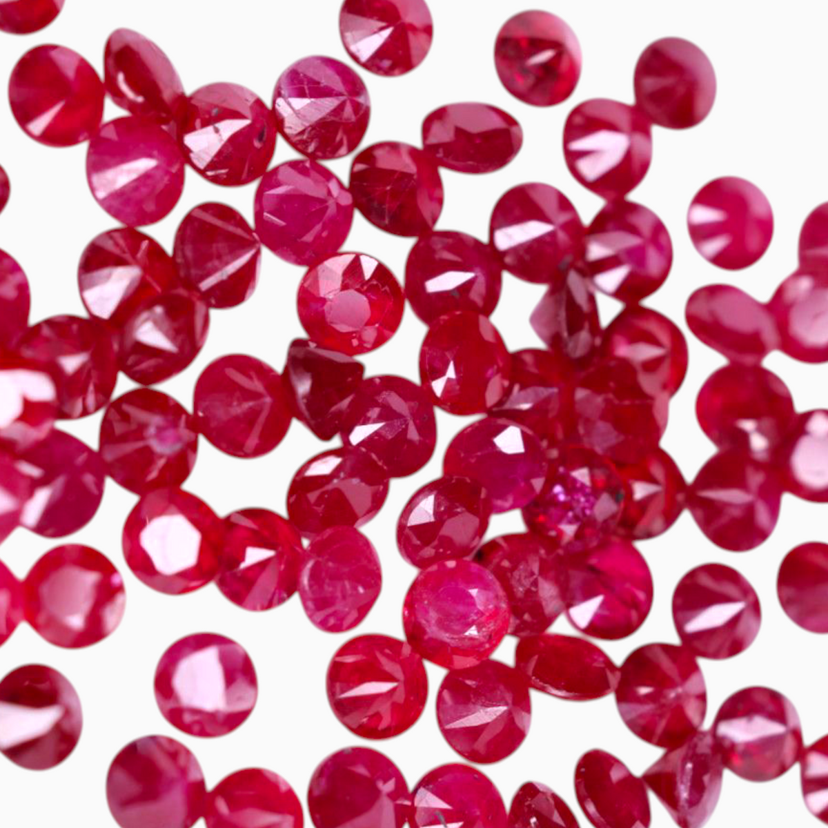 Genuine Rubies For Sale In Round Shape 9.72 Carats Size 2.8 to 2.9mm