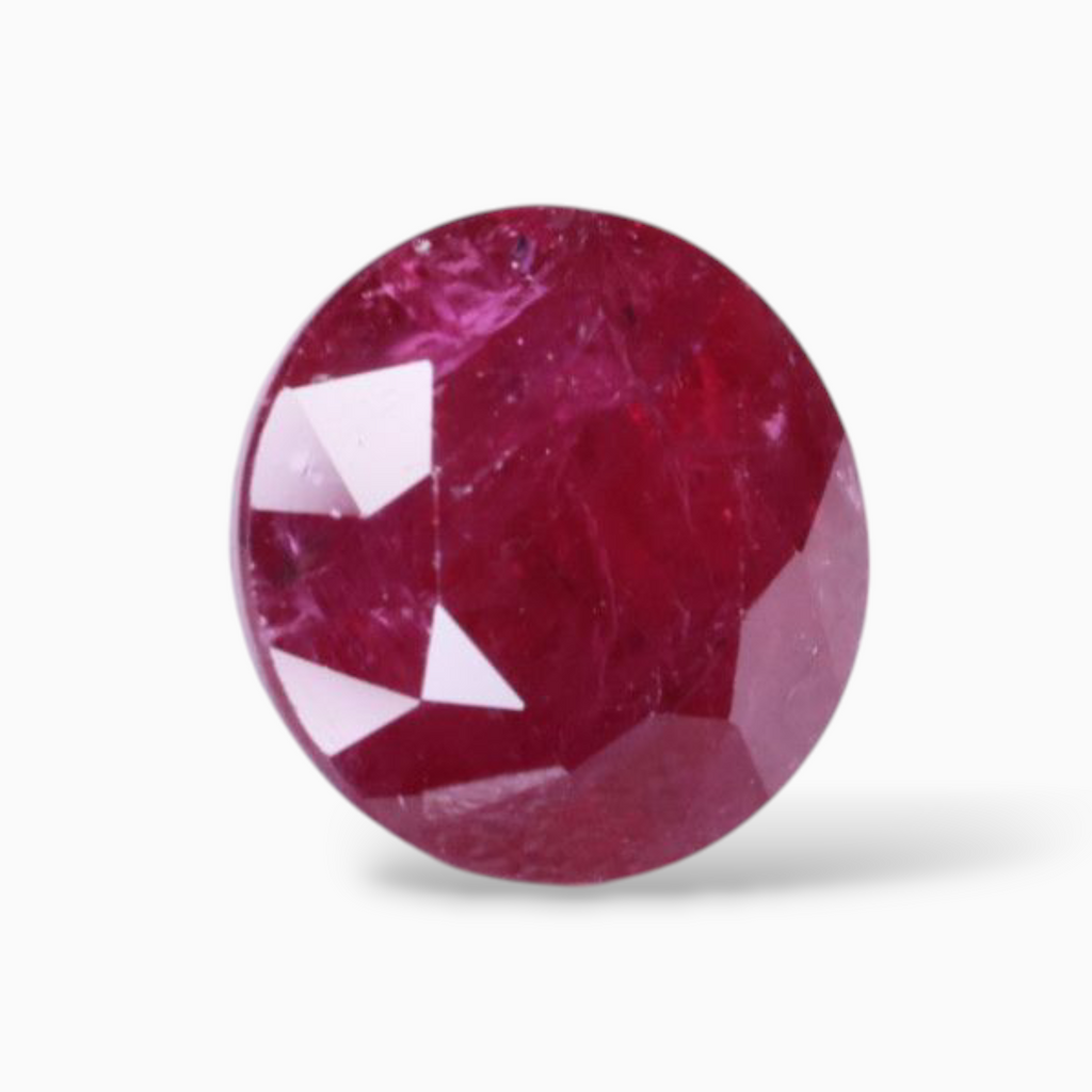 Genuine Ruby In  Round Shape 2.99 Carats 8.2mm Size