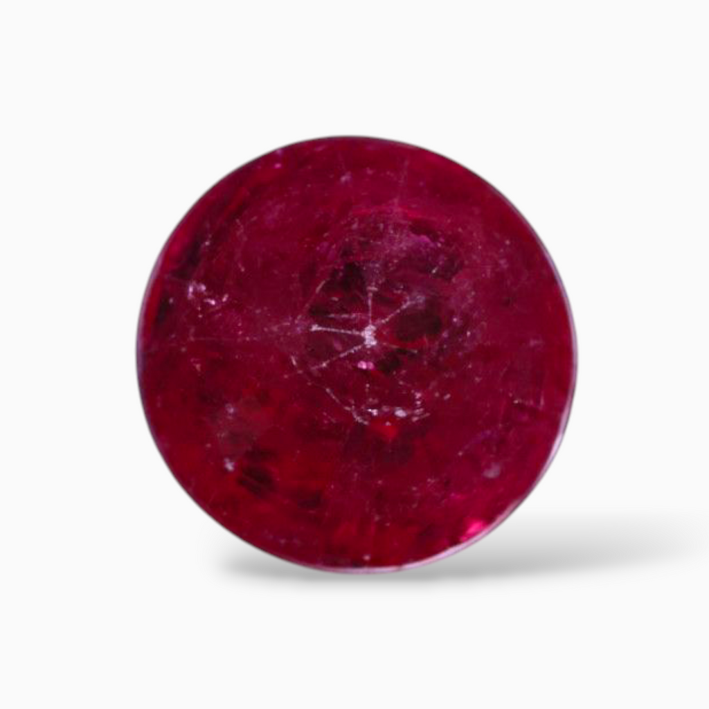 Genuine Ruby In  Round Shape 2.99 Carats 8.2mm Size
