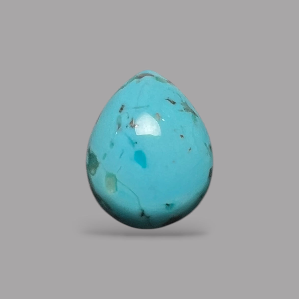 Genuine Turquoise Pear Cabochon 5.84 Carats 12.7 x 10.1 x 6 mm From Iran