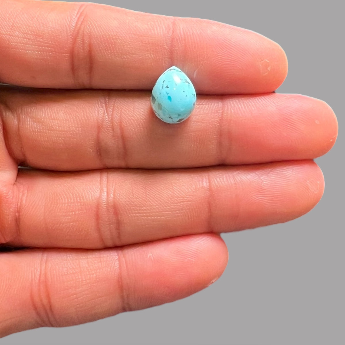 Genuine Turquoise Pear Cabochon 5.84 Carats 12.7 x 10.1 x 6 mm From Iran
