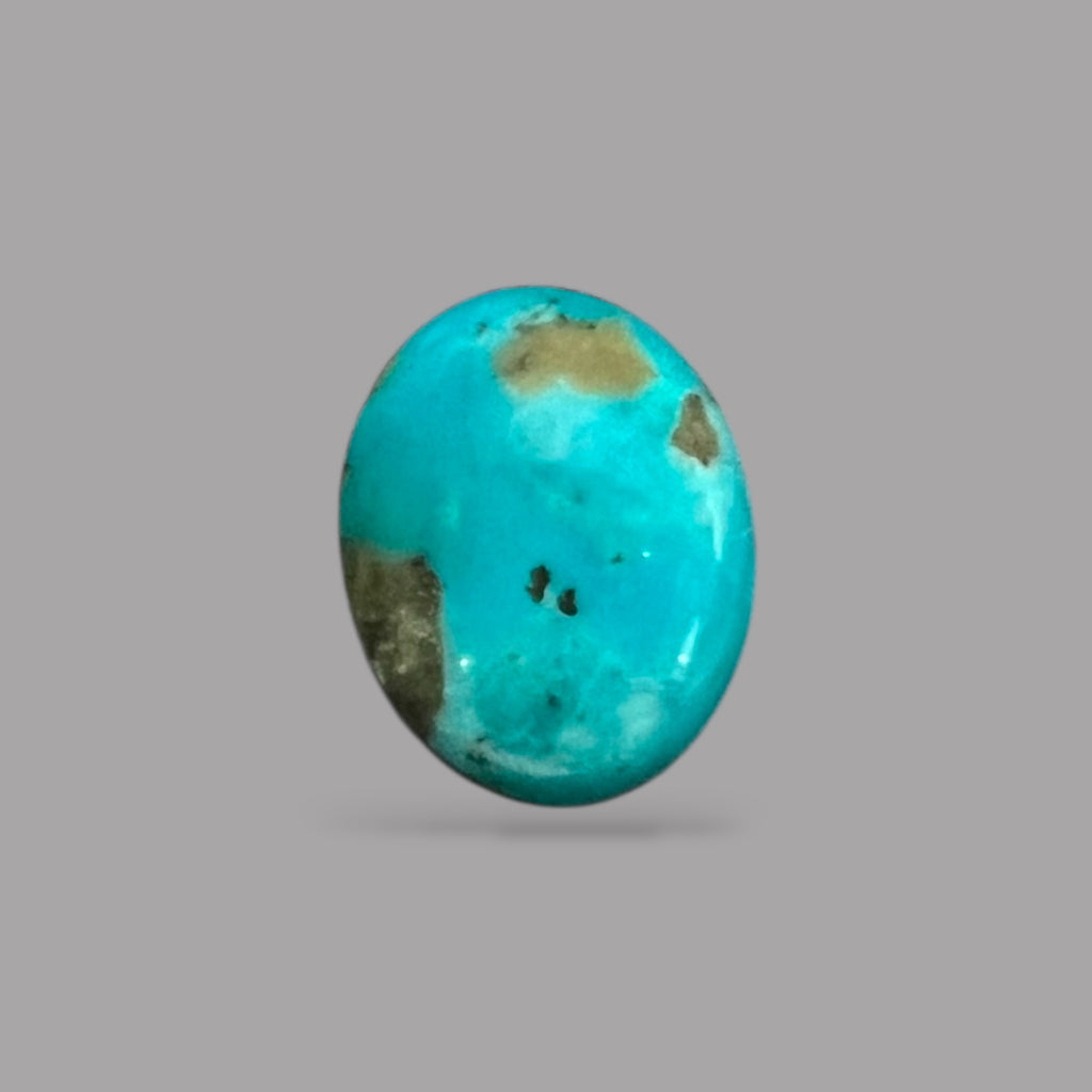 Genuine Turquoise Stones For Sale 3.82 Carats 12.1 x 9.5 x 5.2 mm in Oval