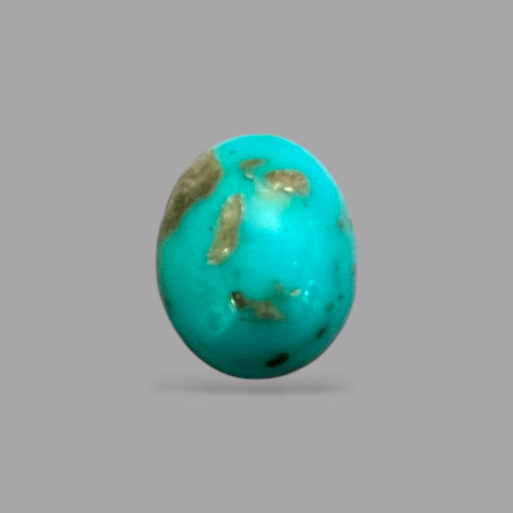 Genuine Turquoise Stones For Sale 6.03 Carats 13.5 x 11.2 x 7.5 mm in Oval