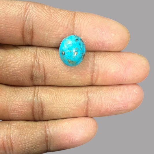 Genuine Turquoise Stones For Sale 7.15 Carats 13.9 x 11.8 x 6.6 mm in Oval