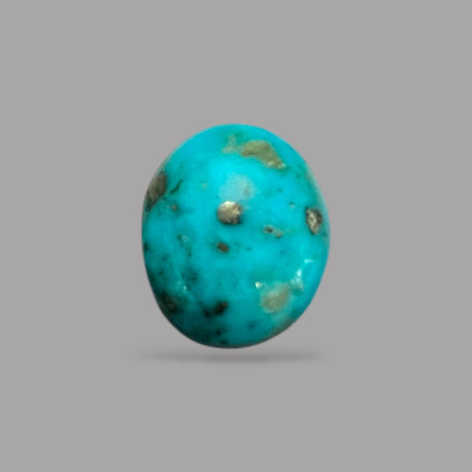 Genuine Turquoise Stones For Sale 7.15 Carats 13.9 x 11.8 x 6.6 mm in Oval