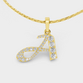 Gold A Letter Necklace