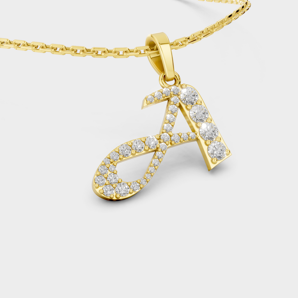 Gold A Letter Necklace