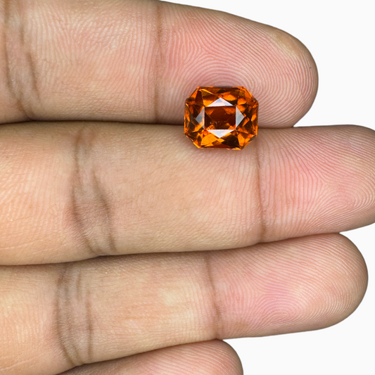 Gomed Hessonite Garnet Radiant Cut 3.96 Carats