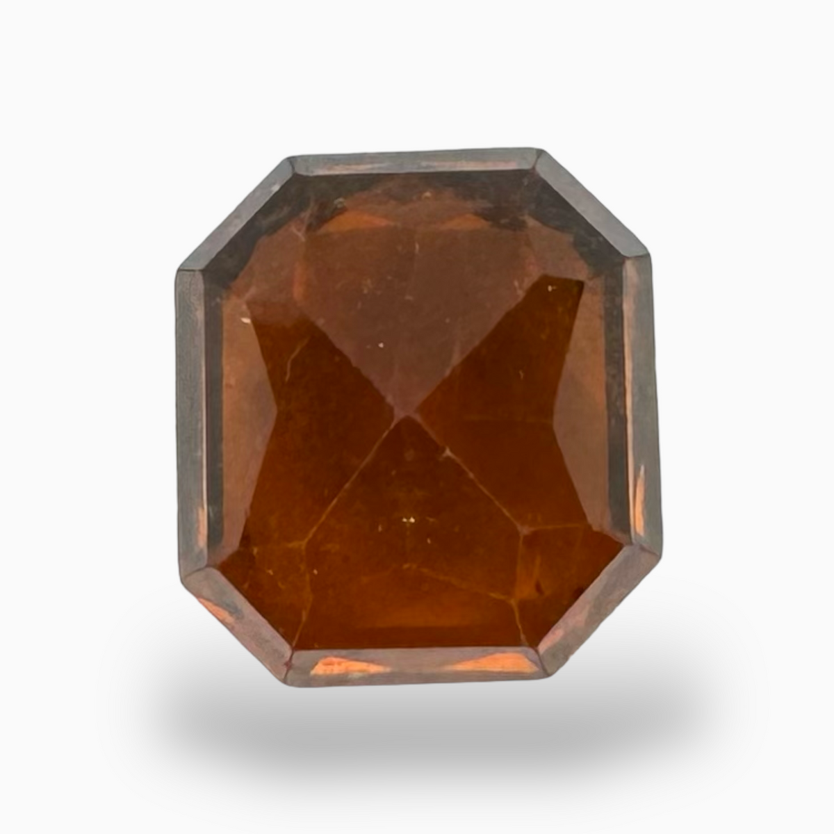 Gomed Stone  Hessonite Garnet- 3.87 Carats 9X9 mm Radiant Cut