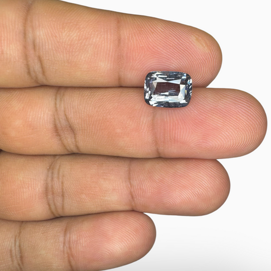 Gray Spinel Stone Cushion Cut 3.57 Carats 10x7.5 mm