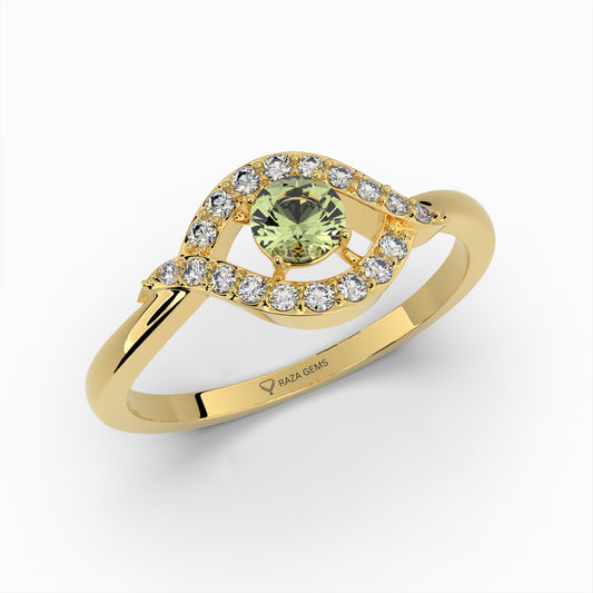 Green Amethyst Ring - Isabella