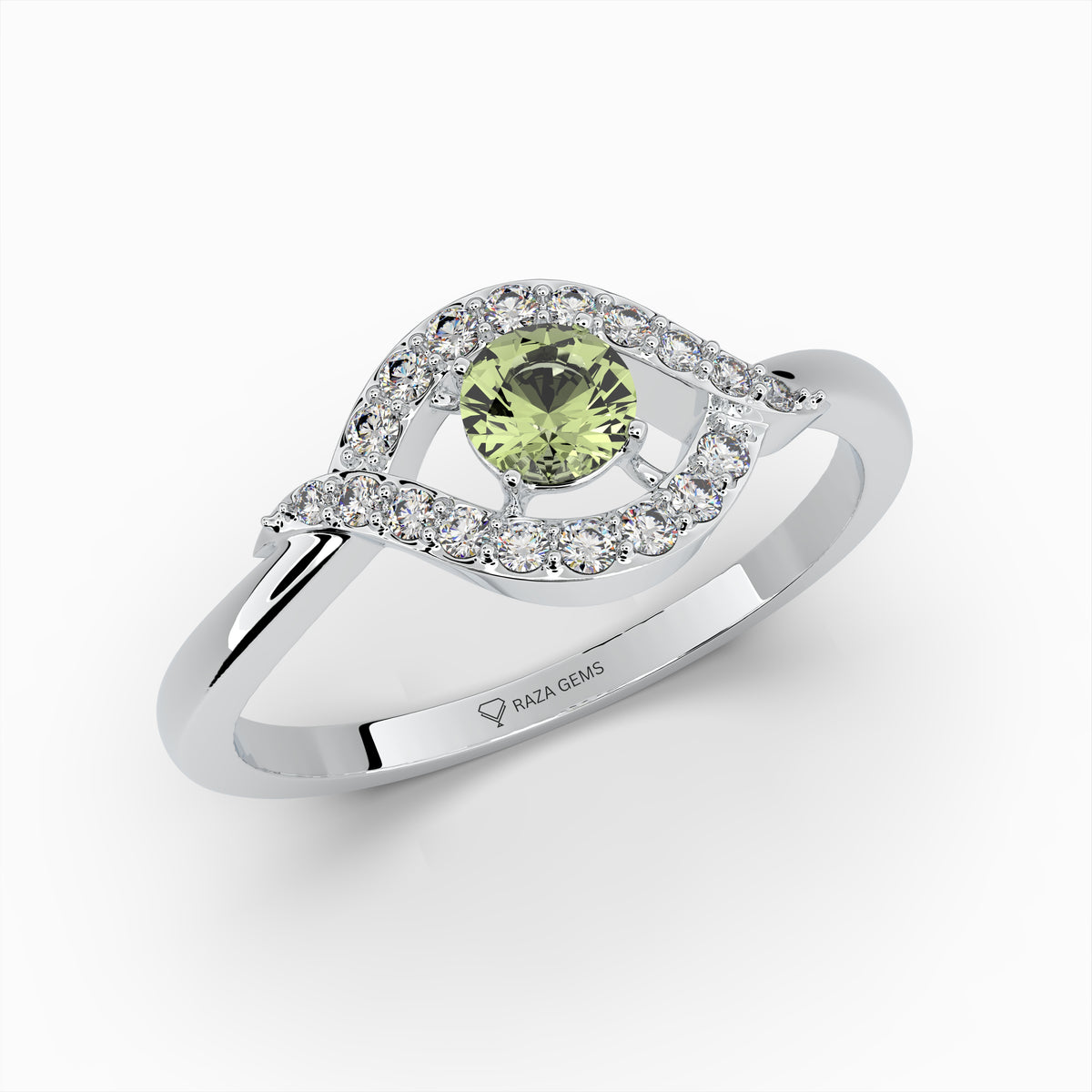 Green Amethyst Ring - Isabella