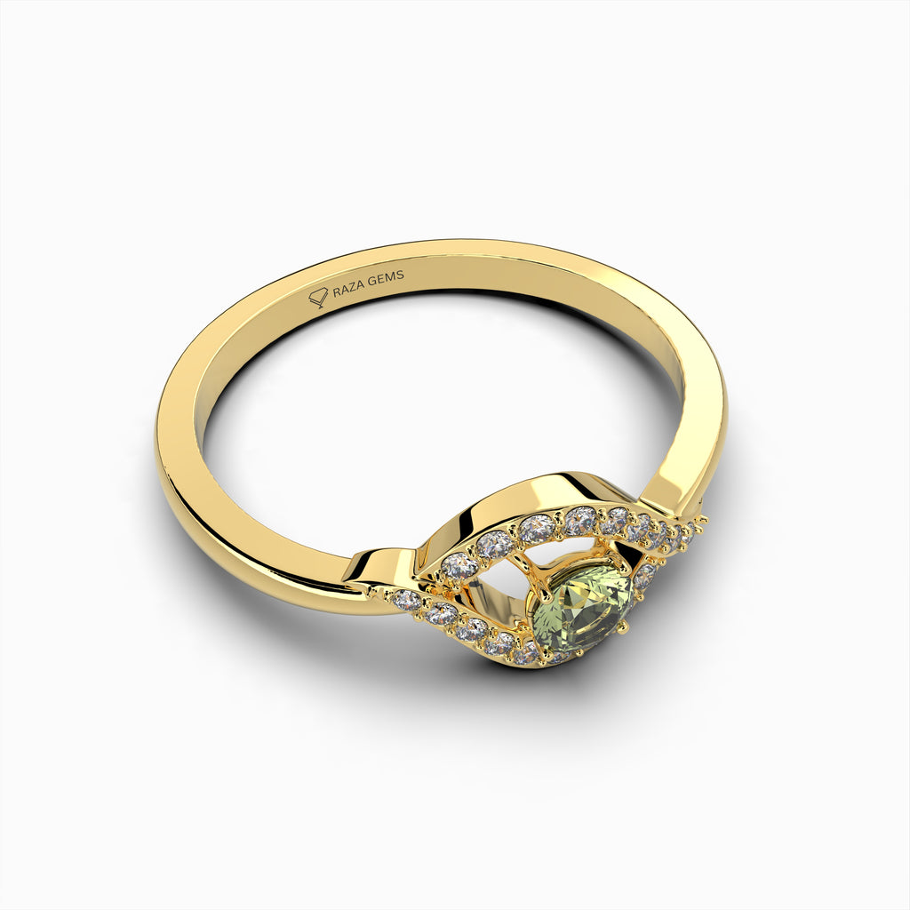 Green Amethyst Ring - Isabella