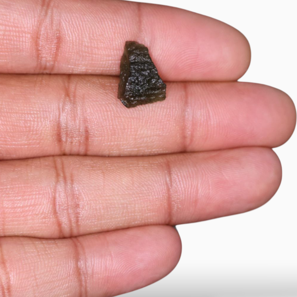 Green Moldavite Raw Real For Sale 4.30 Carats Rough Shape