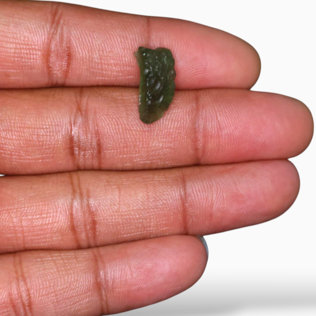 Green Crystal Moldavite For Sale 5.70 Carats Rough Shape