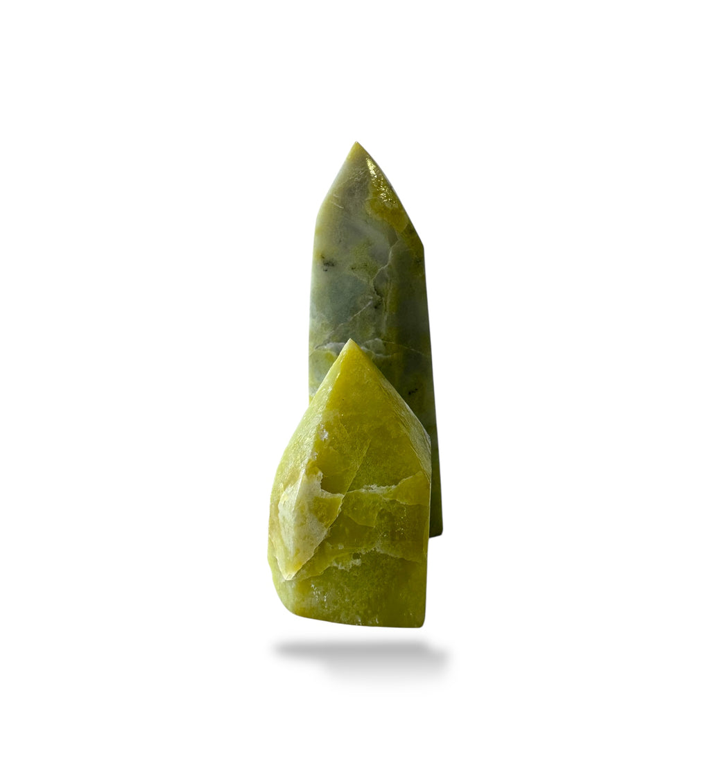 Natural Serpentine Rock Crystal Tower Shape