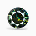 Green Moissanite Stone Round Cut 4.65 Carats 11 mm