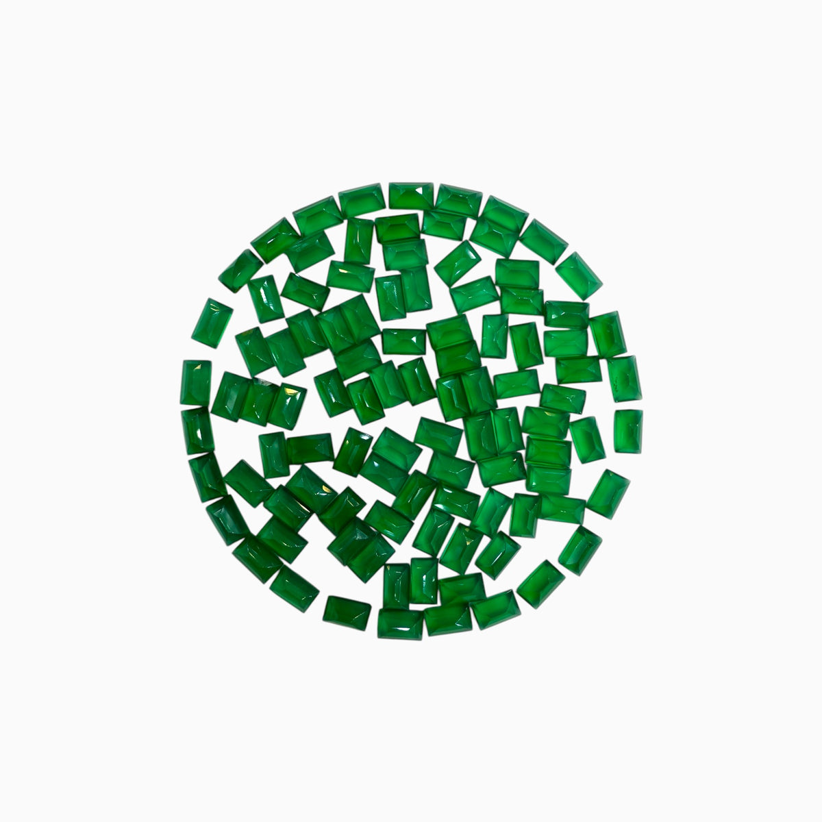 Green Onyx Baguette Cut Stone 5x3 mm Lot For Jewellery 0.30 Carats Per Piece